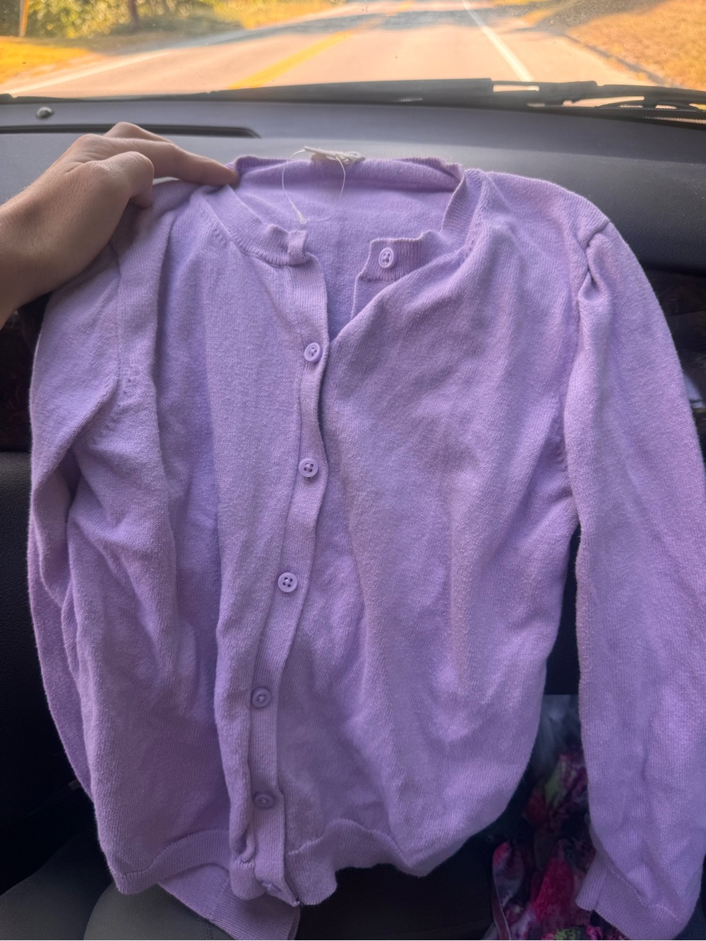 NWOT Crewcuts Lavender Button-Front Kids Cardigan sweater size 10-11